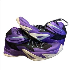 NIKE Zoom Lebrons Soldier VIII Bask Purple Hornets 653641-505 Sz 12